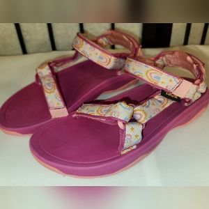 TEVA Pink Sandals Youth unisex Hurricane XL2 Rainbow Adjustable Waterproof Sz 2
